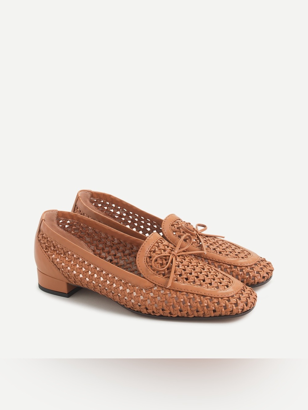 J. Crew - Women’s Light WeightWoven loafers with bow detail - Size 6.5 - Brown